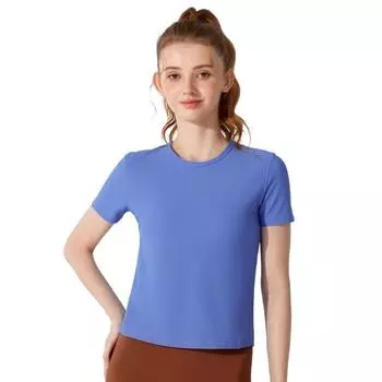 Женский летний спортивный топ для йоги с коротким рукавом и открытой спиной S белый