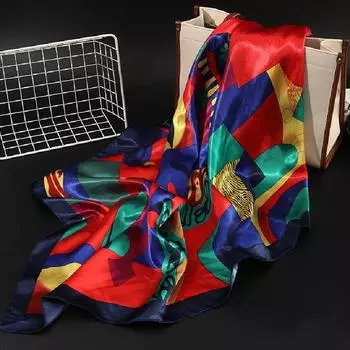 Женский летний стиль винтажный ретро нерегулярный стильный цветочный платок шелковый шарф One Size