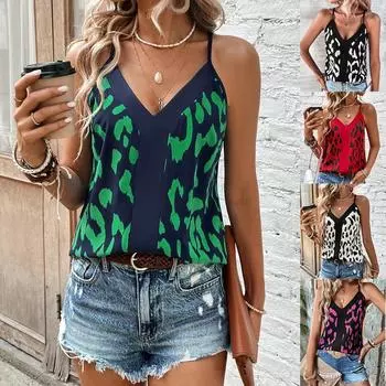 Женский летний свободный пуловер с принтом и жилетом S чёрный