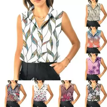 Женский летний свободный топ без рукавов с воротником-стойкой XXL красный