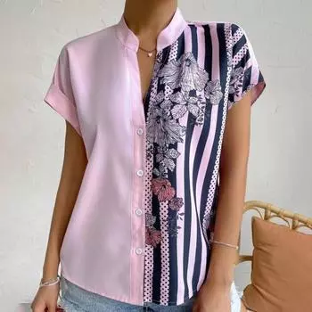 Женский летний топ Красивый кардиган с короткими рукавами Летний топ Однобортная летняя блузка Летняя блузка Женская одежда XL красный