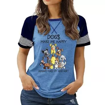 Женский летний топ размера плюс с круглым вырезом, короткими рукавами и цветочным принтом, свободного покроя S