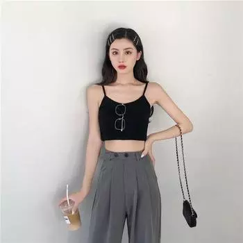 Женский летний укороченный топ с ремешком и голой талией M