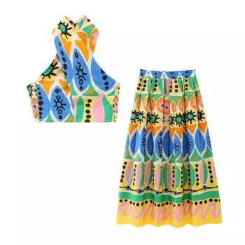 Женский летний жилет с бретелью через шею в европейском и американском стиле 2023 года Extra Small