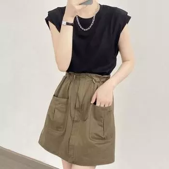 Женский летний жилет с круглым вырезом, небольшой сложенный жилет с летающими рукавами, однотонные облегающие короткие топы, уличная одежда L