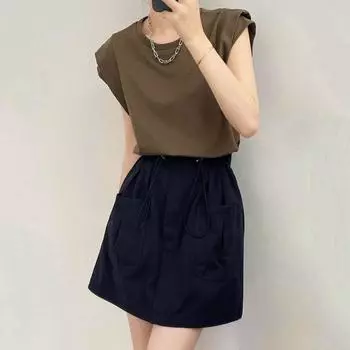 Женский летний жилет с круглым вырезом, небольшой сложенный жилет с летающими рукавами, однотонные облегающие короткие топы, уличная одежда L