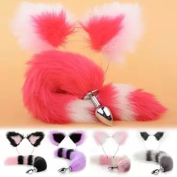 Женский лисий хвост, кошачьи уши, косплей, аниме, ролевая игра, реквизит для выступления на сцене, принадлежности для вечеринок