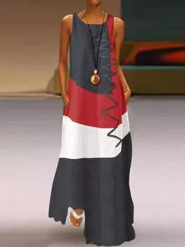 Женский лоскутный сарафан летнее макси платье кафтан повседневная туника Vestido женский халат S