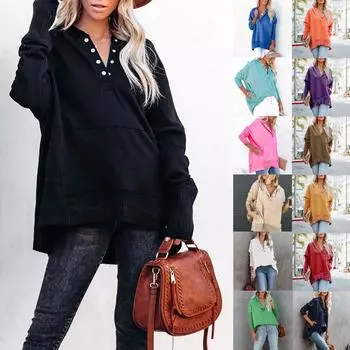 Женский лоскутный свитер с v-образным вырезом и капюшоном, разноцветные рукава, свободная нить M бежевый