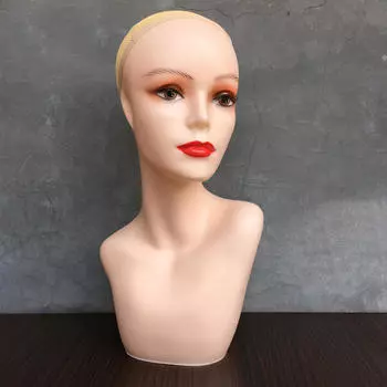 Женский лысый манекен для макияжа, 21,26 дюйма, прочный, универсальный, гладкий для ожерелья, шиньоны, шапки