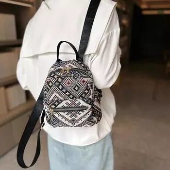 Женский маленький рюкзак в стиле ретро, модные школьные сумки, женские повседневные детские дорожные рюкзаки для покупок для девочек, школьные сумки, женская сумка чёрный