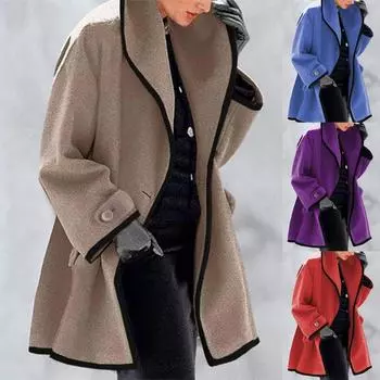 Женский мешковатый плащ с капюшоном, ветровка, пальто с капюшоном, зимняя куртка, свободная верхняя одежда, теплая куртка с карманами в корейском стиле, пальто M красный