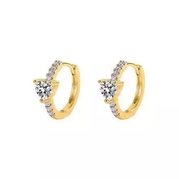 Женский микро-сет сверкающие бриллианты любовь ушная пряжка модные серьги-кольца легкая роскошь серьги-сердечки горячая распродажа copper