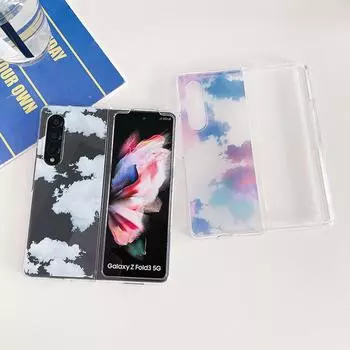 Женский милый красочный чехол для телефона с облаком для Samsung Galaxy Z Fold 3 5g, тонкий прозрачный жесткий чехол с рисунком из мультфильма для Z Fold3 For Samsung Z Fold 3