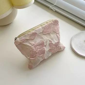 Женский милый мини-кошелек с цветочным принтом на молнии, клатч, кошельки, сумка для губной помады, кошелек для ключей, женский хлопковый дорожный мешок для хранения макияжа, сумка