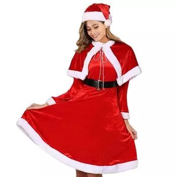 Женский милый наряд Мисс Санта-Клауса, рождественский маскарадный костюм Regular красный