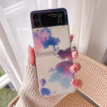 Женский милый романтический чехол для телефона с розовыми облаками для Samsung Galaxy Z Flip 3 5g, тонкий прозрачный жесткий чехол для ПК Z Flip3 For Samsung Z Flip 3