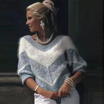 Женский милый свитер на весну-осень-зиму с v-образным вырезом, вязаный свитер в полоску с принтом, согревающие пуловеры, свободный повседневный свитер с длинным рукавом S розовый