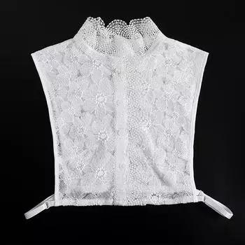 Женский милый воротник-стойка с оборками, женская полурубашка, кружевной ложный воротник, блузка для девочек, топы, съемный воротник, аксессуары