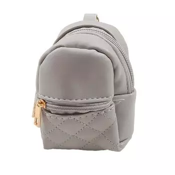 Женский мини-миленький рюкзак, сумка для ключей, дорожная портативная косметичка, дата-кабель, органайзер для помады, сумка на молнии One Size светло-серый