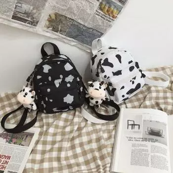 Женский мини-рюкзак большой емкости, женская сумка, рюкзак в виде коровы, женский школьный рюкзак для девочек