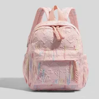 Женский мини-рюкзак с регулируемыми плечевыми лямками - Застежка-молния для школы, путешествий и повседневных прогулок, Дорожный рюкзак розовый