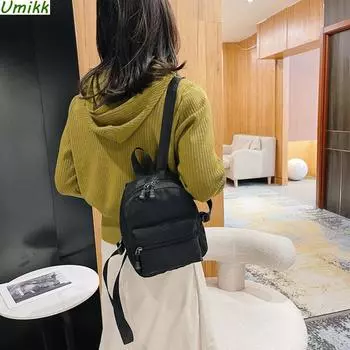 Женский мини-рюкзак в консервативном стиле, нейлоновый водонепроницаемый модный рюкзак, однотонный повседневный дорожный рюкзак большой вместимости, маленькая школьная сумка CHINA
