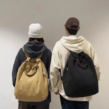 Женский многофункциональный рюкзак большой вместимости, школьный рюкзак для студентов, мужская сумка через плечо трехцелевого назначения чёрный