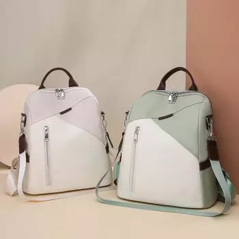 Женский многофункциональный рюкзак, цветная сумка через плечо, легкий дорожный рюкзак в стиле пэчворк зелёный