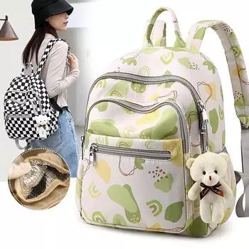 Женский многофункциональный рюкзак с принтом для путешествий на открытом воздухе, большой емкости синий