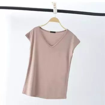 Женский модальный летний топ без рукавов с V-образным вырезом - Повседневная майка большого размера 2XL (140-160 lbs)