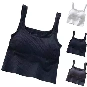 Женский модный бесшовный бюстгальтер с широкими плечами и красивой спинкой, спортивный жилет, сексуальное нижнее белье One Size чёрный