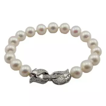 Женский модный браслет из жемчуга натуральный белый пресноводный подарок для женщин 20cm розовый