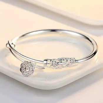 Браслет для женщин, мода, девушка, цветок лотоса, серебро, ручная циркуляция, серия Susen, маленькие ювелирные изделия для новичков в Цин