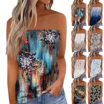 Женский модный бюстгальтер с открытыми плечами, повседневный полый топ в стиле ретро с цветочным принтом L чёрный