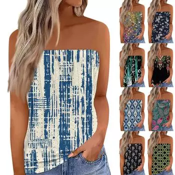 Женский модный бюстгальтер с открытыми плечами, повседневный полый топ в стиле ретро с цветочным принтом L чёрный