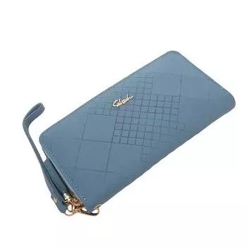 Женский модный длинный кошелек, однотонный кожаный держатель для кредитных карт, карман для монет, кошелек-клатч с несколькими карманами для карт One Size синий