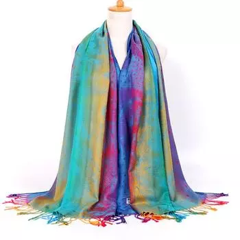 Женский модный фолк-пользовательский шарф с кисточками в стиле ретро, шаль, дорожные шарфы A