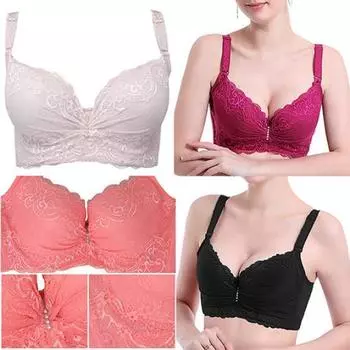 Женский модный хлопковый кружевной бюстгальтер большого размера, сексуальный бюстгальтер, нижнее белье 40D чёрный