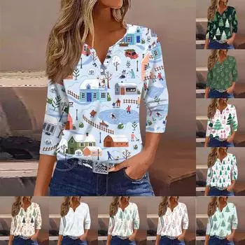 Женский модный и повседневный свитер с рукавом семь четвертей и принтом ко Дню святого Валентина XXXL зелёный