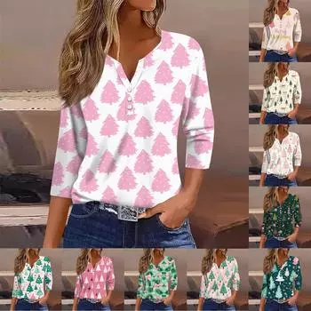 Женский модный и повседневный свитер с рукавом семь четвертей и принтом ко Дню святого Валентина XL зелёный