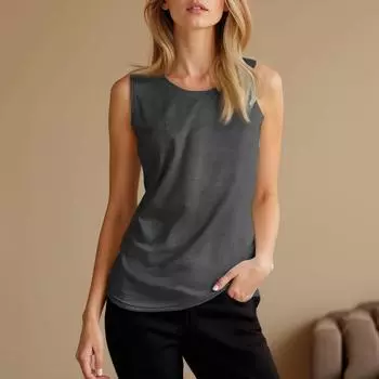Женский модный и повседневный топ без рукавов однотонный сексуальный с открытой спиной L