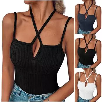 Женский модный и сексуальный однотонный топ-комбинезон M чёрный