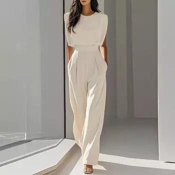 Женский модный комбинезон Dry Temperament Sister Style Color Waist Thin L бежевый