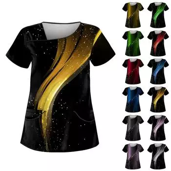 Женский модный комбинезон с короткими рукавами с градиентным принтом и топами с карманами L чёрный