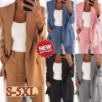 Женский модный комбинезон с лацканами, женская куртка, профессиональный костюм, тонкий деловой офисный пиджак XXXXXL чёрный