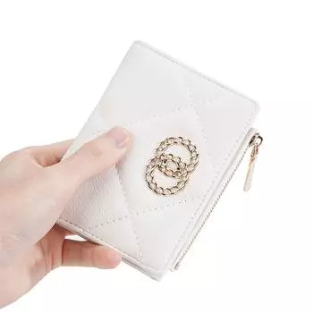 Женский модный короткий кошелек с ромбами из искусственной кожи на молнии, женский кошелек для монет с несколькими картами