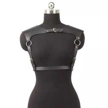 Женский модный кожаный ремень из искусственной кожи в стиле панк, плечевой ремень для жилета, повседневная одежда для вечеринок, аксессуары для одежды One size чёрный