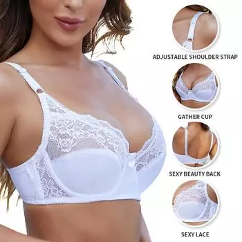 Женский модный кружевной бюстгальтер Push Up Plus Размер Bralette Тонкая чашка Бюстгальтеры на косточках 85C белый