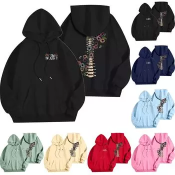 Женский модный легкий свитер с длинными рукавами и карманами с цветочным принтом XXL